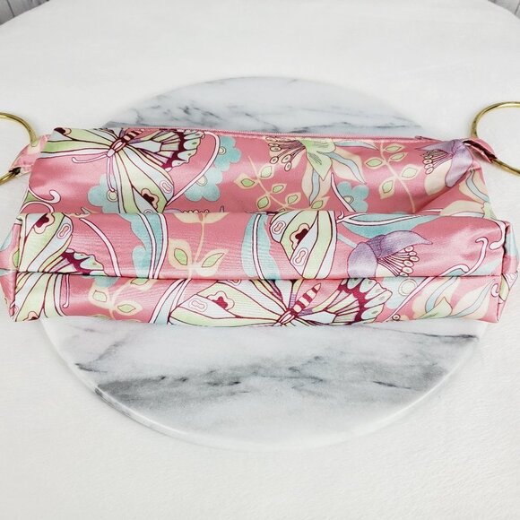 Y2K‎ Vintage Flower & Butterfly Silk Ring Handbag Clutch - Picture 9 of 12